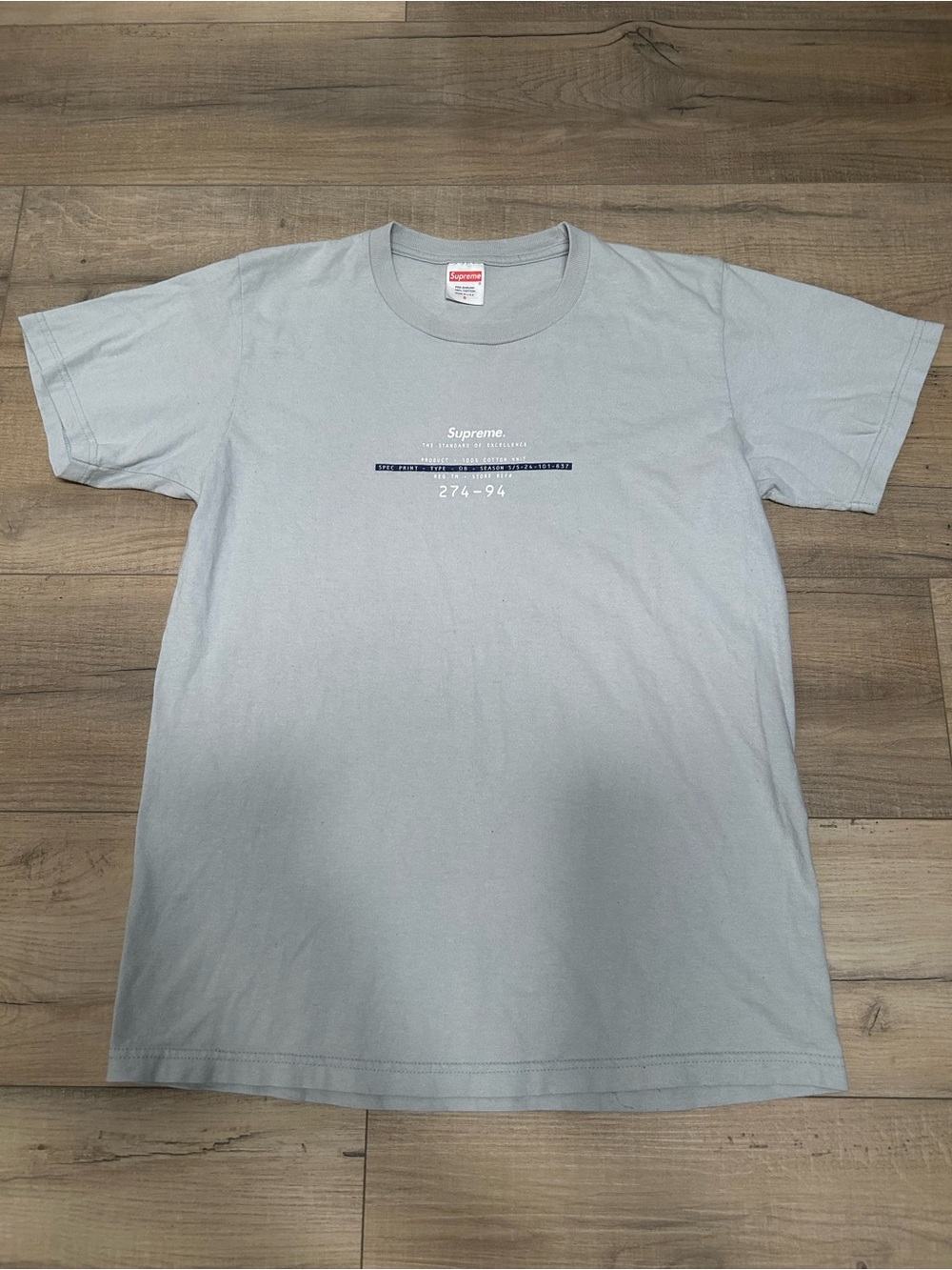 Supreme Light Gray Graphic Logo T-Shirt